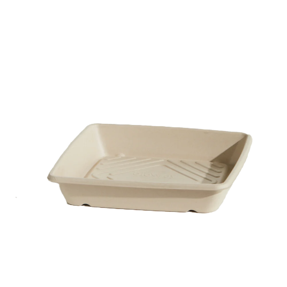 Unbleached sugarcane platter base small