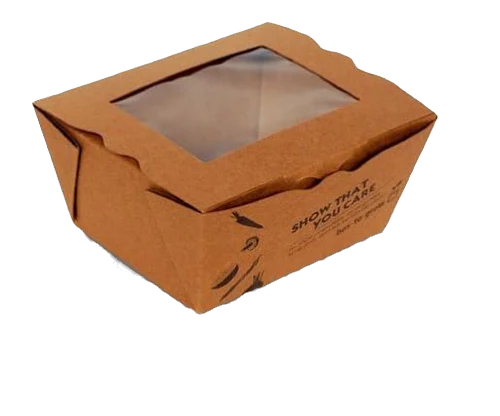 650ml PLA Coated Window Lunch Boxes - Small (200pcs/ctn)