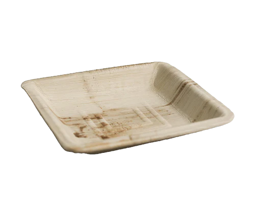 6" Palm Leaf Square Plates (100pc/ctn)