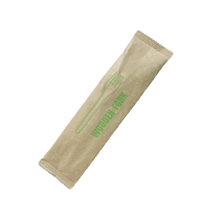 wooden fork napkin set