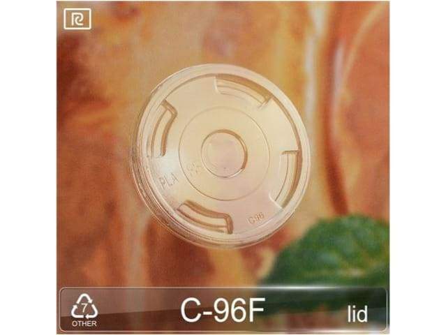 300-600ml Clear PLA Cold Cup Flat Lid - 96 mm (1000pcs/ctn) - Wholesale Compostable Lids | ZenPacks