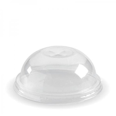 60-250ml Clear PLA Dome X Lid - 76mm (1000pcs/ctn) - Wholesale Compostable Lids | ZenPacks