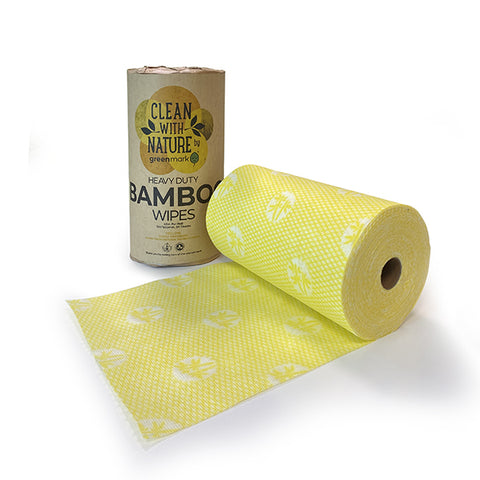Bamboo Heavy Duty Wipes Yellow 6 rolls/ctn - Wholesale Compostable Cleaning & Hygiene | ZenPacks