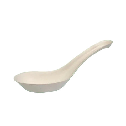 14cm Chinese Sugarcane Soup Spoon (1000pcs/ctn) - Wholesale Compostable Noodle & Soup Containers | ZenPacks