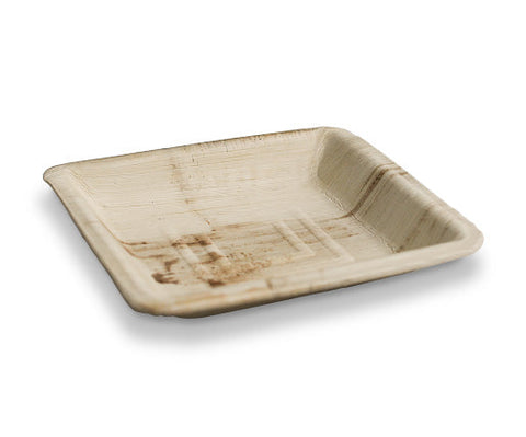 PLA 6" Palm Leaf Square tes (100pc/ctn) - Wholesale Compostable Plates | ZenPacks