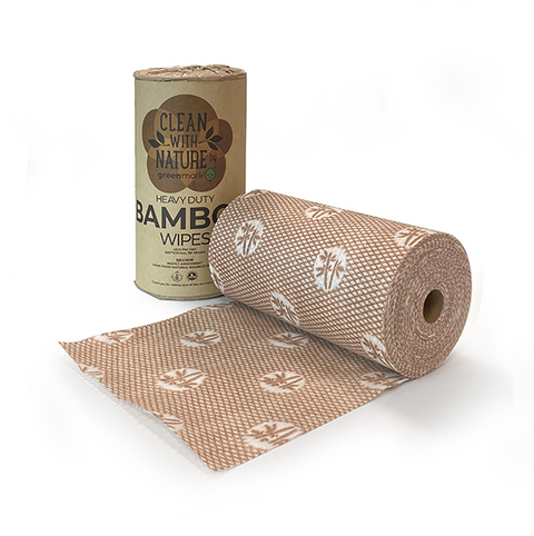 Bamboo Heavy Duty Wipes Brown 6 rolls/ctn - Wholesale Compostable Cleaning & Hygiene | ZenPacks
