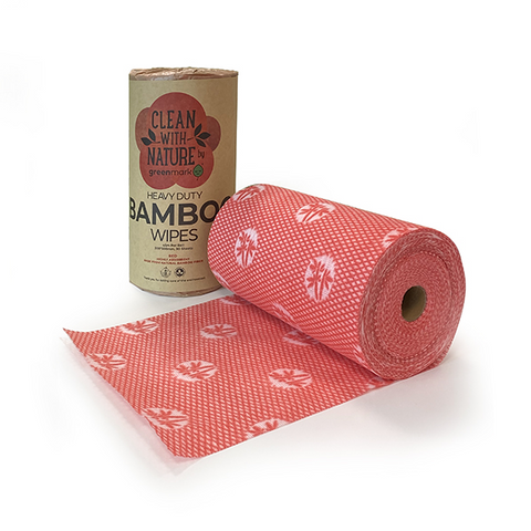 Bamboo Heavy Duty Wipes Red 6 rolls/ctn - Wholesale Compostable Cleaning & Hygiene | ZenPacks