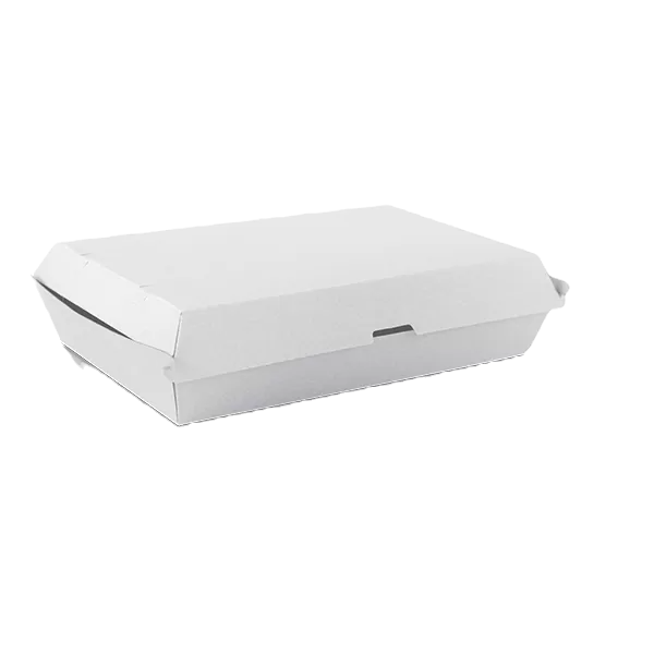 white corrugated clamshell container family pack