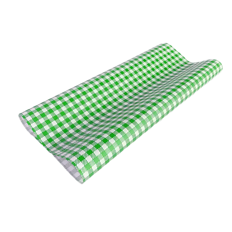 gingham greaseproof paper green large
