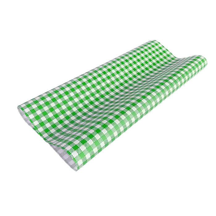gingham greaseproof paper green large