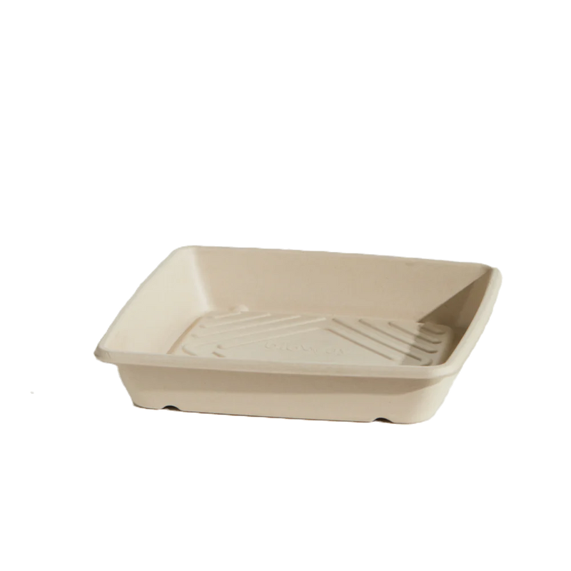 Unbleached sugarcane platter base small