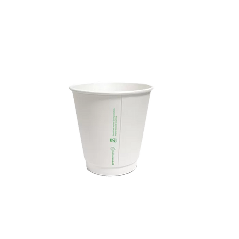 aqueous coated double wall cup in white 8 oz