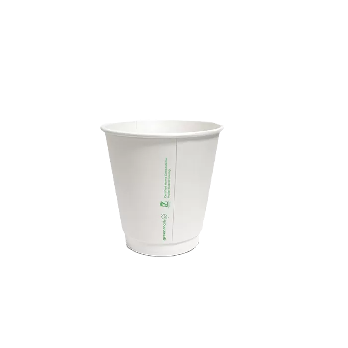 aqueous coated double wall cup in white 8 oz