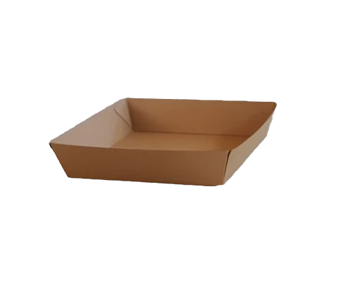 Brown Corrugated Kraft Tray - Square