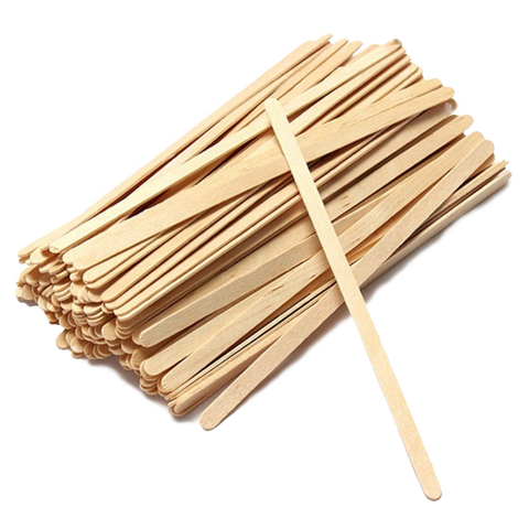Disposable wooden coffee stirrer bundle