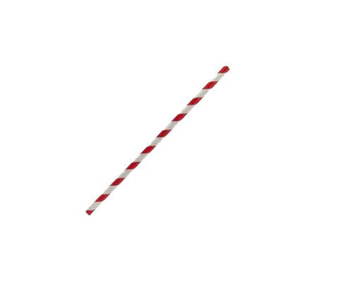 Paper straw cocktail in red stripe
