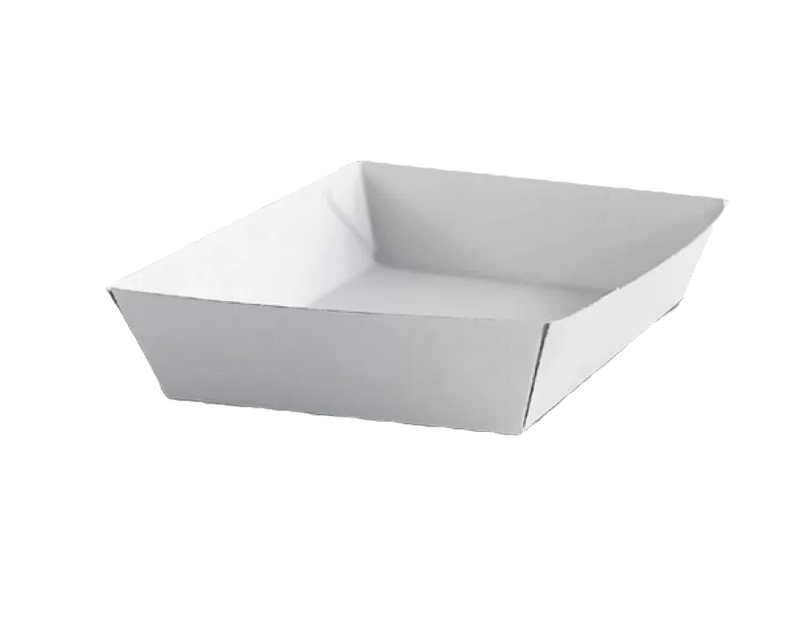 white corrugated kraft tray square