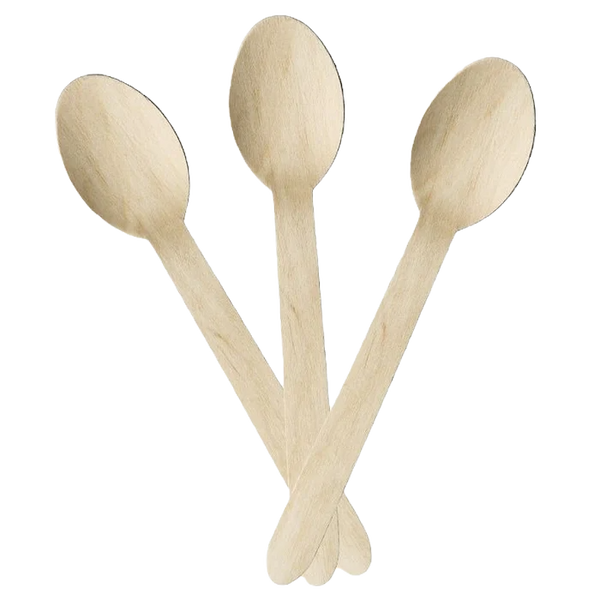 Disposable eco wooden spoons
