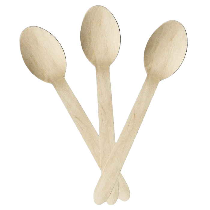 Disposable eco wooden spoons