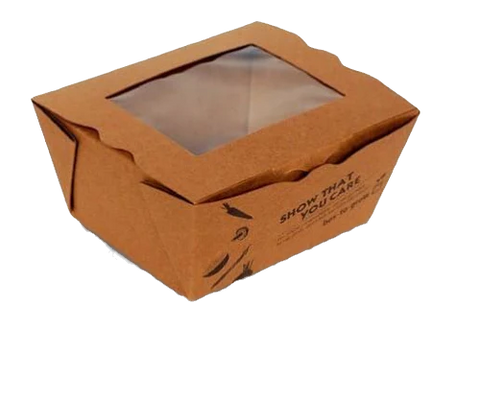 650ml PLA Coated Window Lunch Boxes - Small (200pcs/ctn)