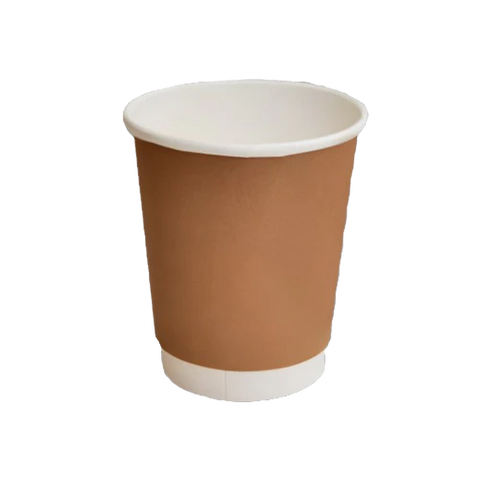 Brown 8oz Double Wall Coffee Cups