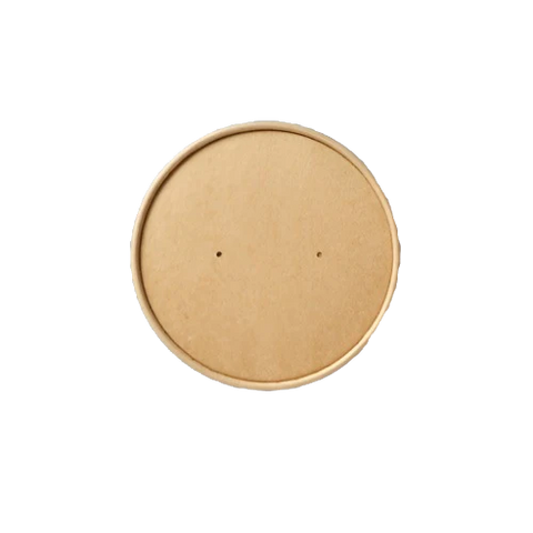Kraft Paper Food Bowl Lids - Fits 8/12/16oz (500pcs/ctn) - Wholesale Compostable Bowls | ZenPacks