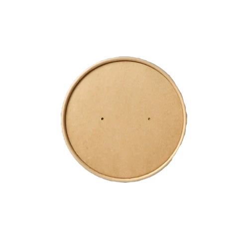 Kraft Paper Food Bowl Lids - Fits 8/12/16oz (500pcs/ctn)