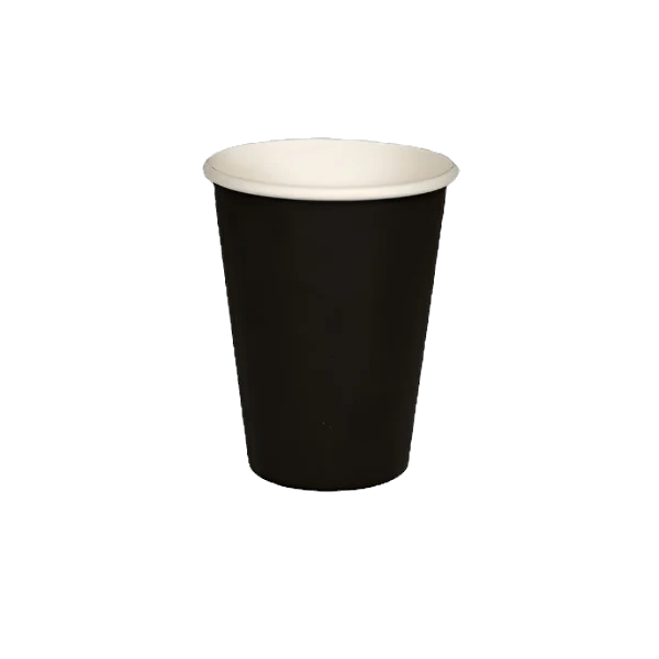 Black 12oz Single Wall Coffee Cups