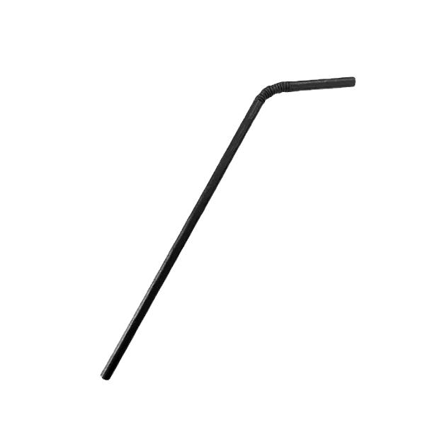 Paper straw flexi black