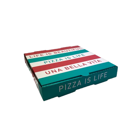 White Printed Pizza Box - 11″ 280 x 280 x 40 mm (100pcs/ctn) - Wholesale Compostable Pizza Boxes | ZenPacks