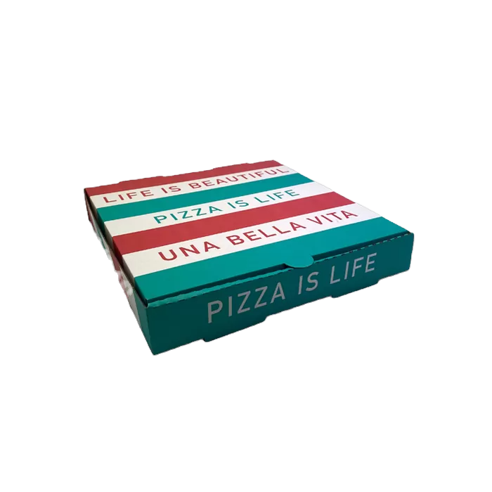 White Printed Pizza Box - 11″ 280 x 280 x 40 mm (100pcs/ctn)