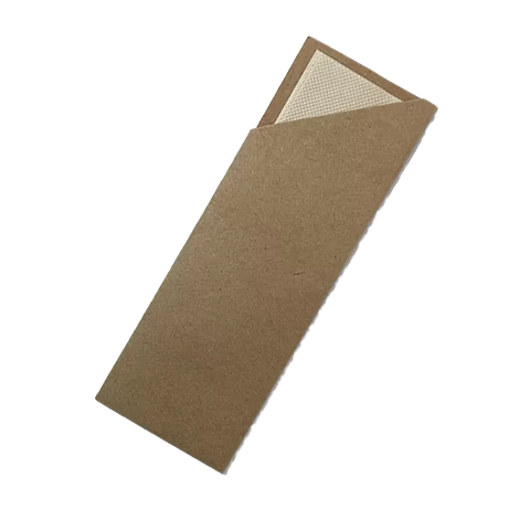 Bamboo Kraft Cutlery Pouch With Napkin (1000pcs/ctn) - Wholesale Compostable Cutlery | ZenPacks