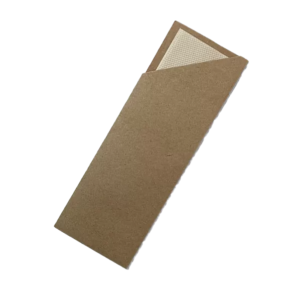 Kraft Cutlery Pouch With Bamboo Napkin (1000pcs/ctn)