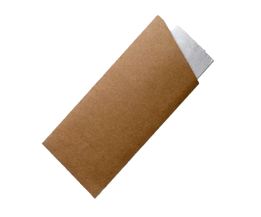 kraft cutlery pouch with white napkin