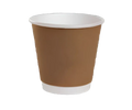 Brown 8oz Double Wall Coffee Cups 90mm