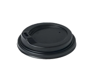 Black 12oz PS Coffee Sipper Lids - 90mm