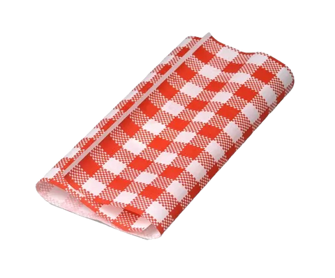 gingham greaseproof paper red