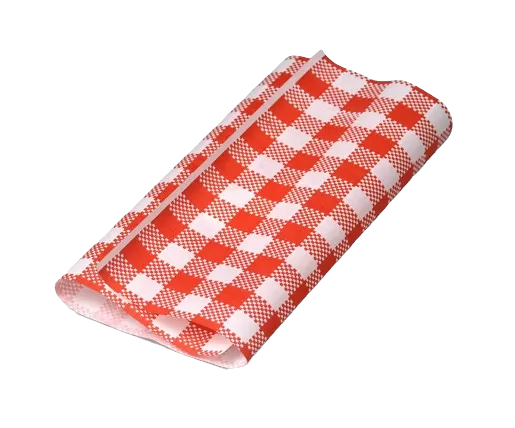 gingham greaseproof paper red