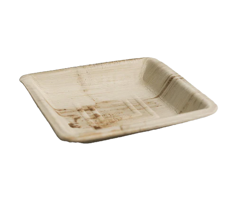 PLA 6" Palm Leaf Square tes (100pc/ctn) - Wholesale Compostable Plates | ZenPacks