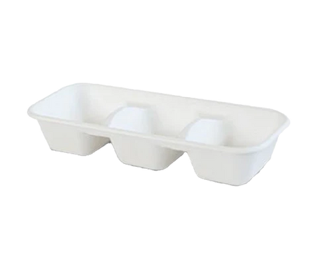 Sugarcane Tray - 3 Compartment (300pcs/ctn)