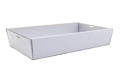 white kraft corrugated catering tray large