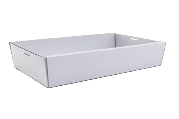 white kraft corrugated catering tray large