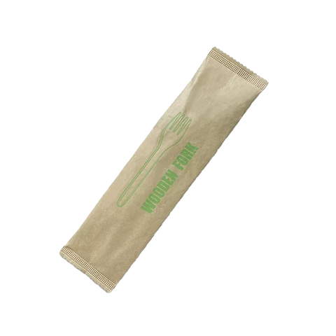 wooden fork napkin set