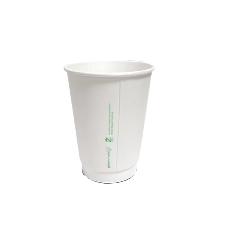 aqueous coated double wall cup in white 8 oz
