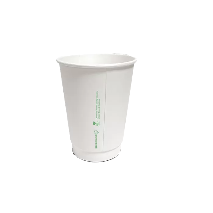 aqueous coated double wall cup in white 8 oz