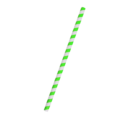 Paper Straw Jumbo Green Stripe
