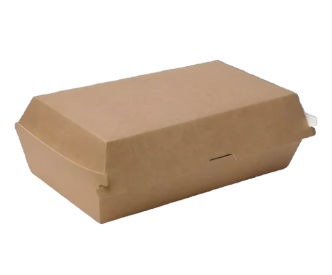 Brown kraft carboard takeaway clamshell container snack box