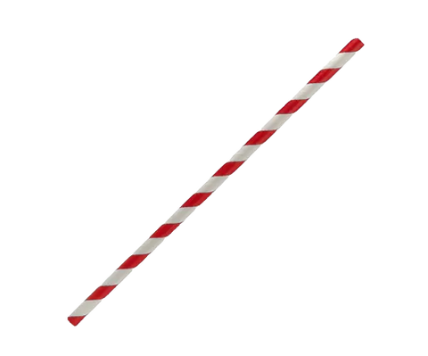 paper straw regular with red stripes