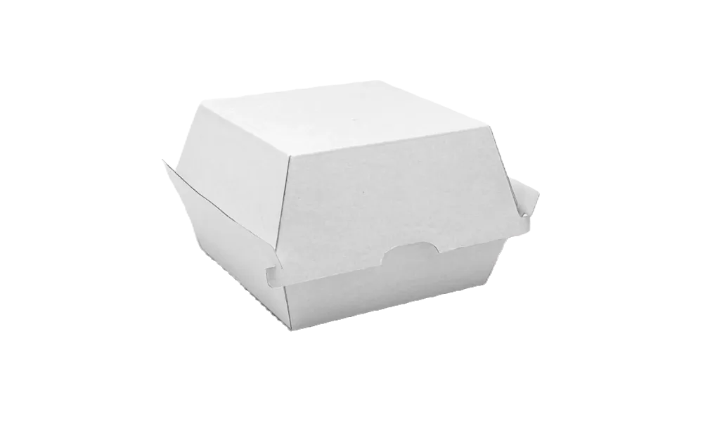 White Corrugated Clamshell Takeaway Container - Burger Box (250pcs/ctn ...