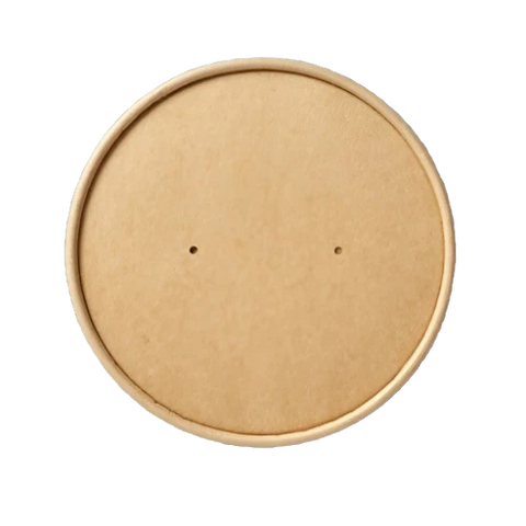 Kraft Paper Soup & Ice-Cream Bowl Lids - Fits 26/32oz (500pcs/ctn)